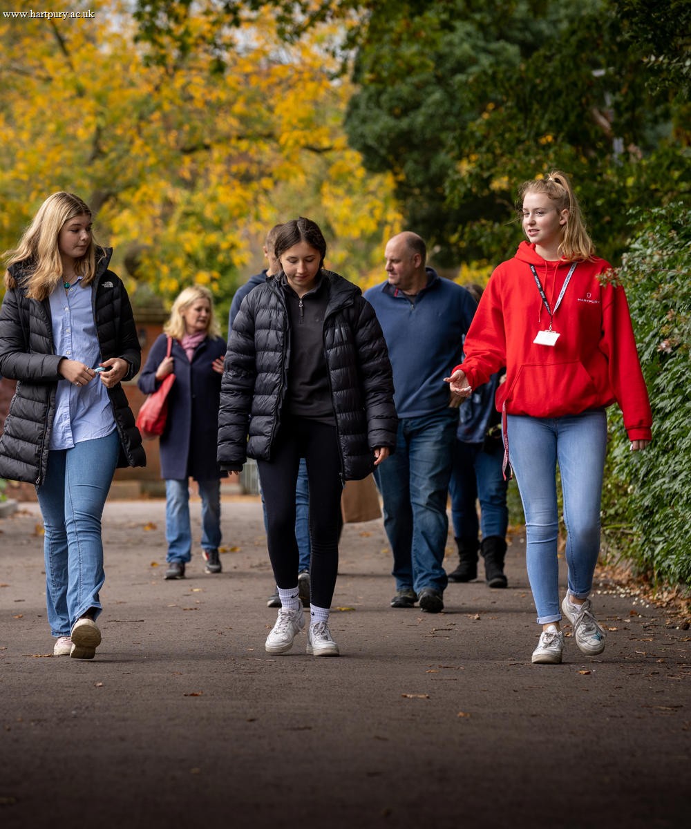 students on a campus tour