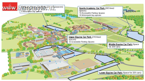 Map of Hartpury campus car parks